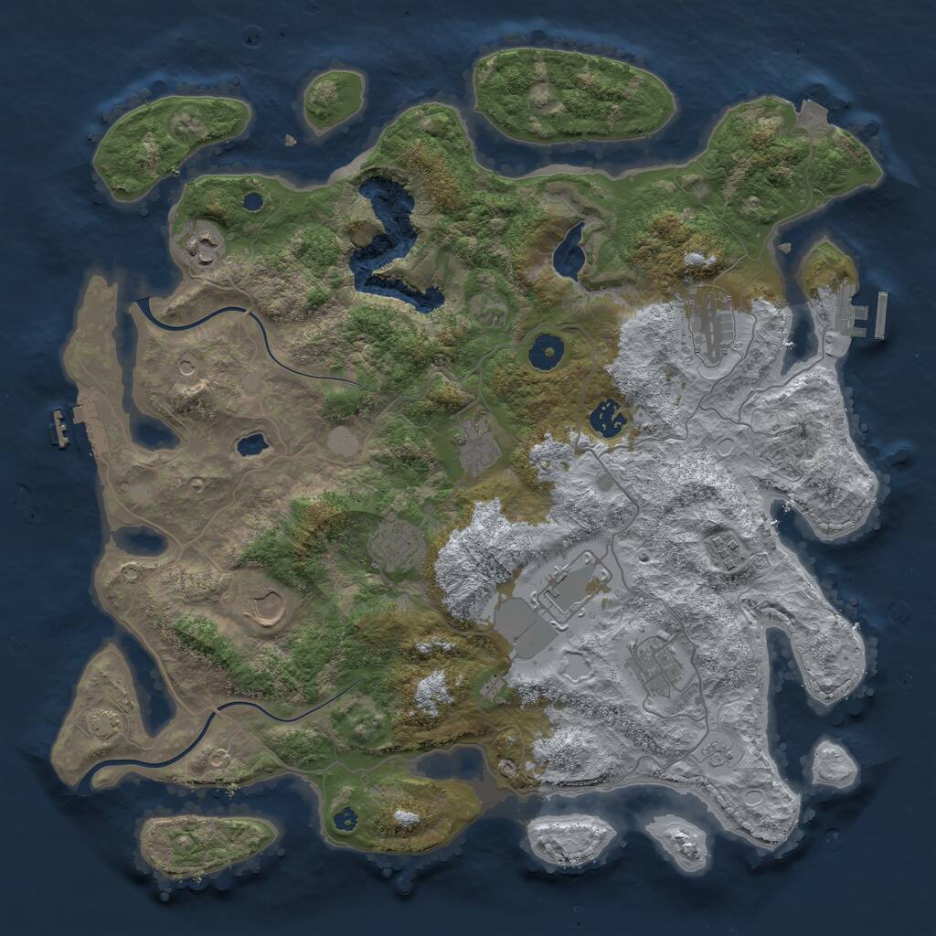 Rust Map: Procedural Map, Size: 4000, Seed: 2043064299, 15 Monuments