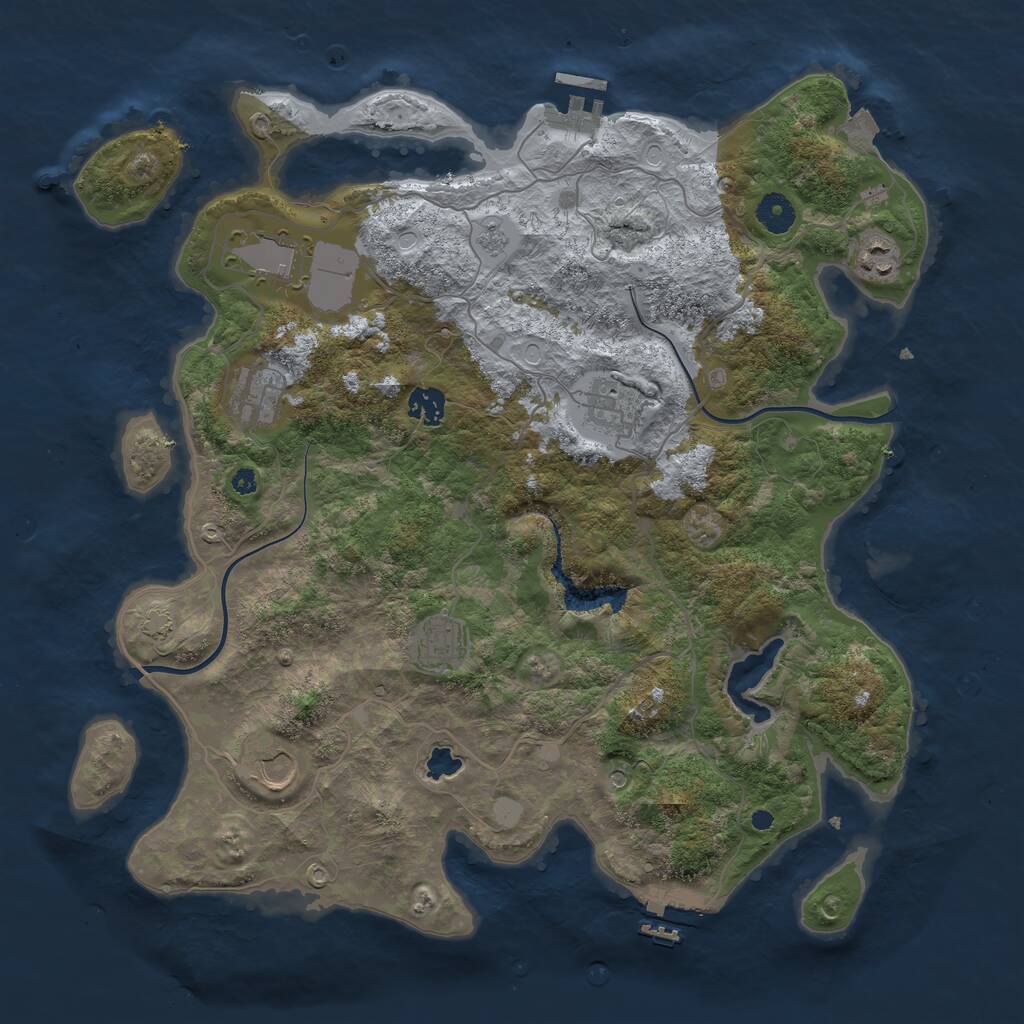 Rust Map: Procedural Map, Size: 4000, Seed: 12071973, 13 Monuments