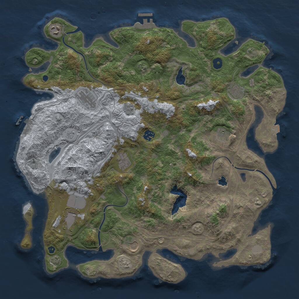 Rust Map: Procedural Map, Size: 4250, Seed: 1933757232, 15 Monuments