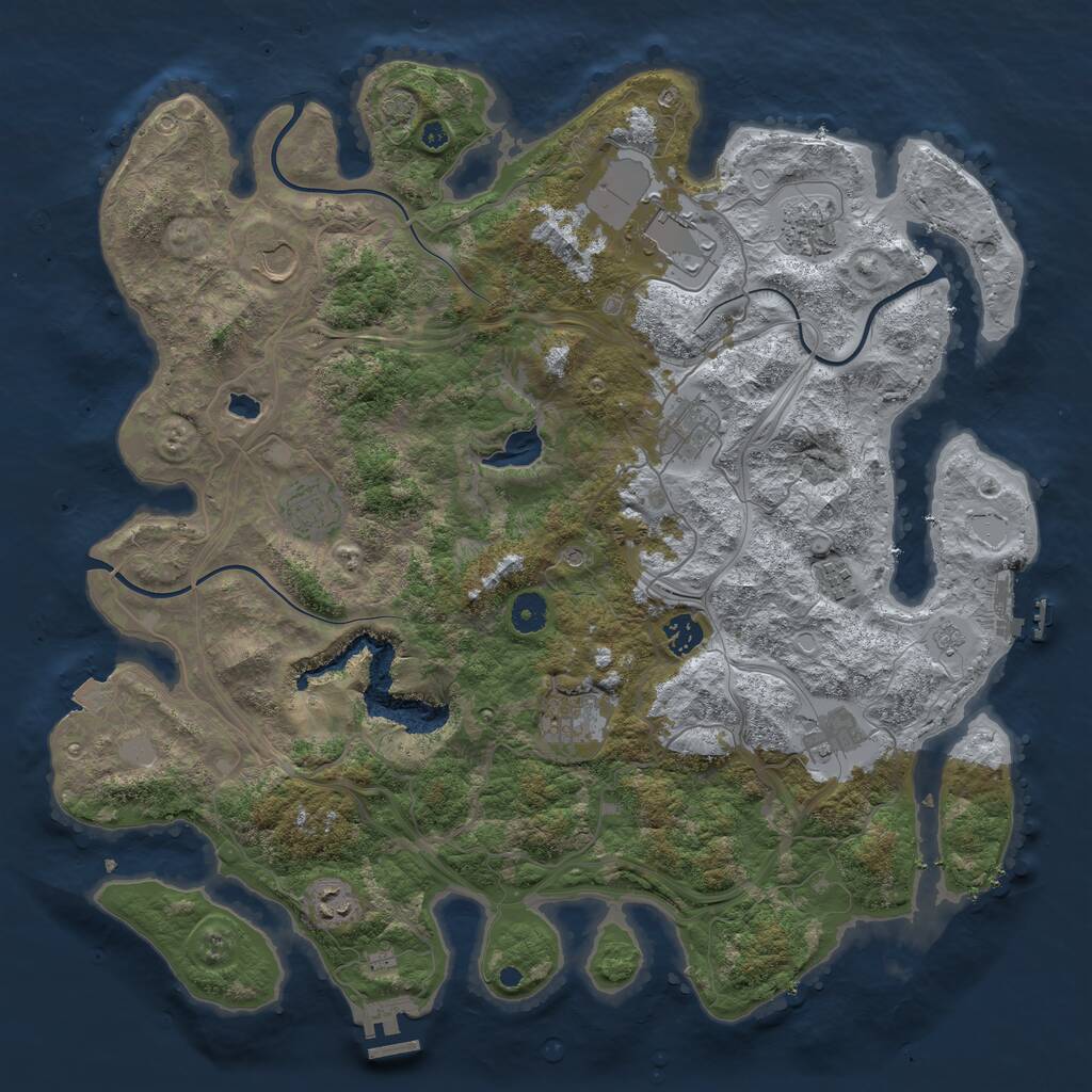 Rust Map: Procedural Map, Size: 4250, Seed: 251958124, 16 Monuments