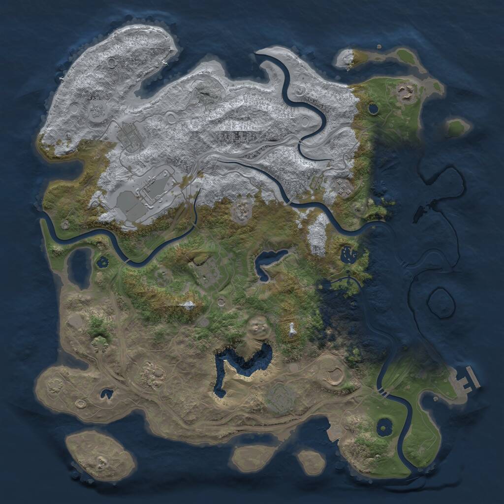 Rust Map: Procedural Map, Size: 4301, Seed: 288958, 14 Monuments
