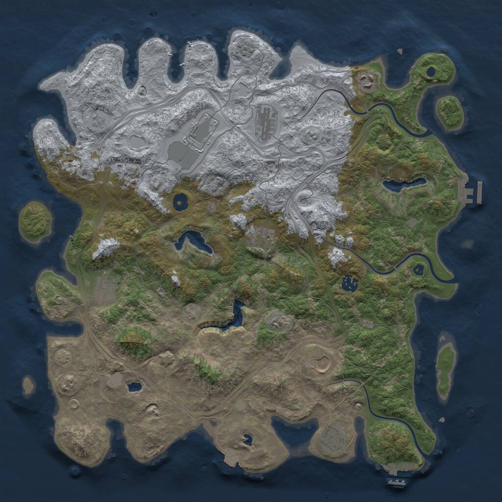 Rust Map: Procedural Map, Size: 4500, Seed: 303468134, 16 Monuments