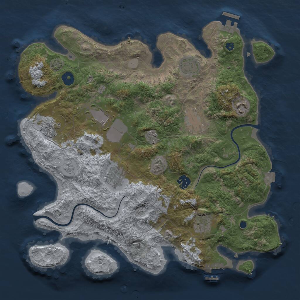 Rust Map: Procedural Map, Size: 3500, Seed: 121709142, 15 Monuments