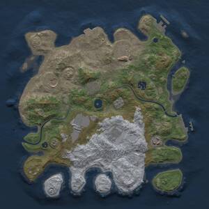 Thumbnail Rust Map: Procedural Map, Size: 3500, Seed: 16782765, 14 Monuments