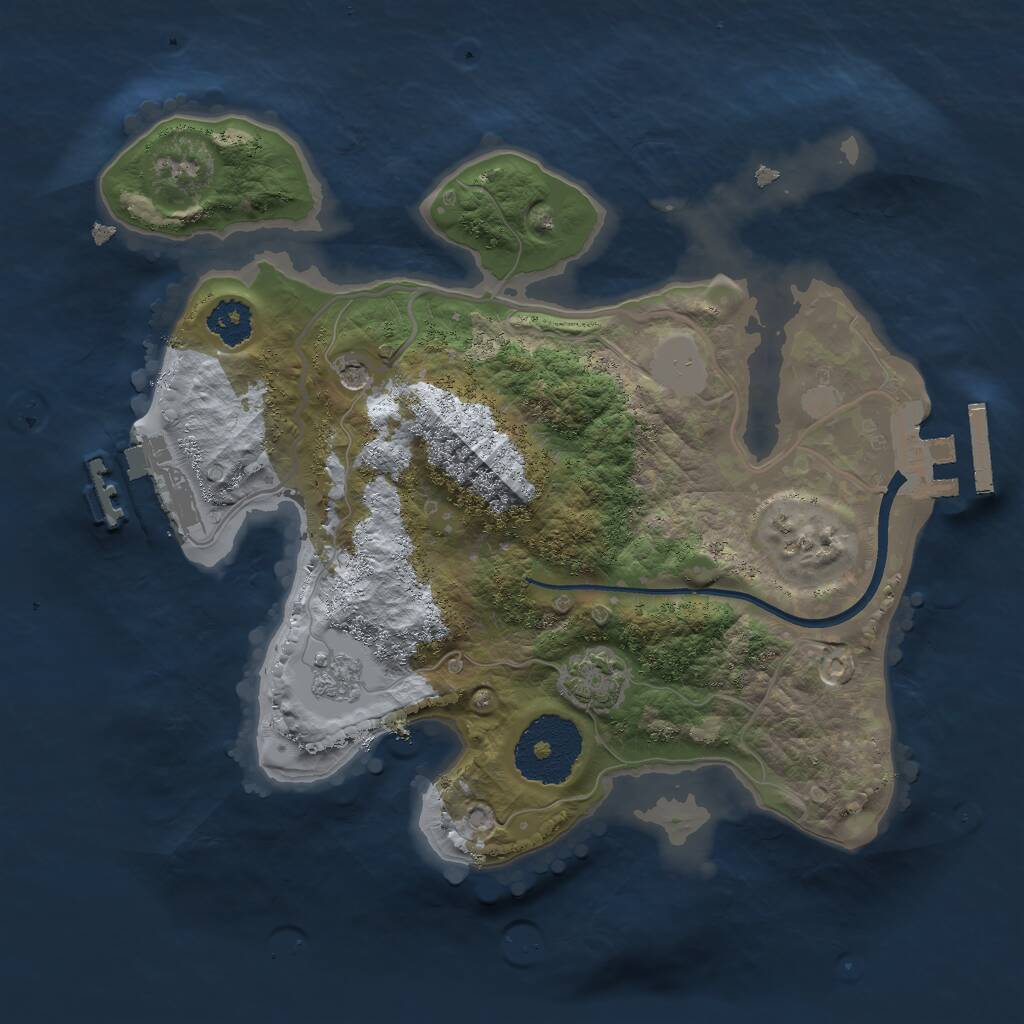 Rust Map: Procedural Map, Size: 2300, Seed: 88623392, 6 Monuments