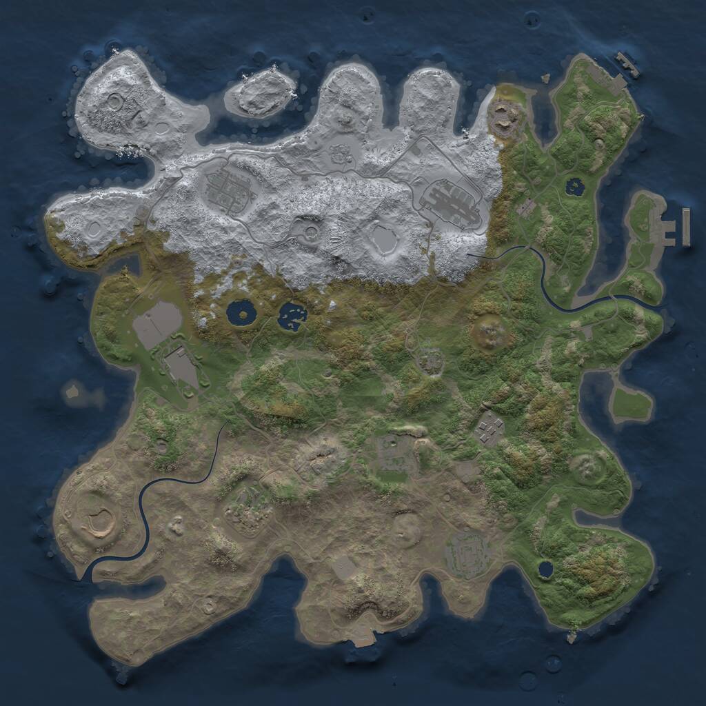 Rust Map: Procedural Map, Size: 3750, Seed: 1771394076, 16 Monuments