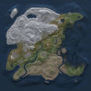 Thumbnail Rust Map: Procedural Map, Size: 3500, Seed: 193875750, 16 Monuments
