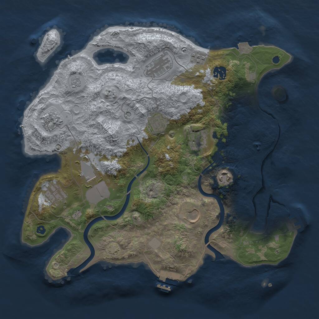 Rust Map: Procedural Map, Size: 3500, Seed: 193875750, 16 Monuments