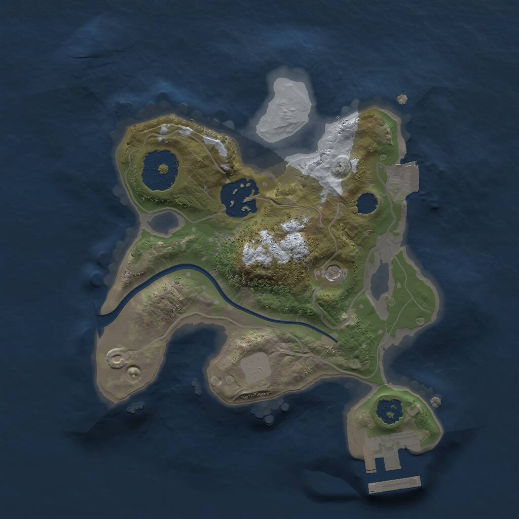 Rust Map: Procedural Map, Size: 2000, Seed: 360277067, 4 Monuments