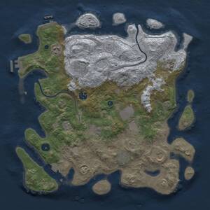 Thumbnail Rust Map: Procedural Map, Size: 3750, Seed: 4518659, 15 Monuments