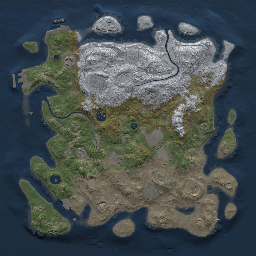 Rust Map: Procedural Map, Size: 3750, Seed: 4518659, 15 Monuments