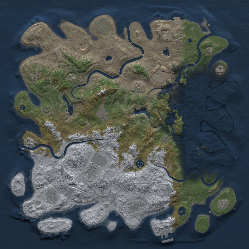 Rust Map: Procedural Map, Size: 4500, Seed: 36175, 16 Monuments