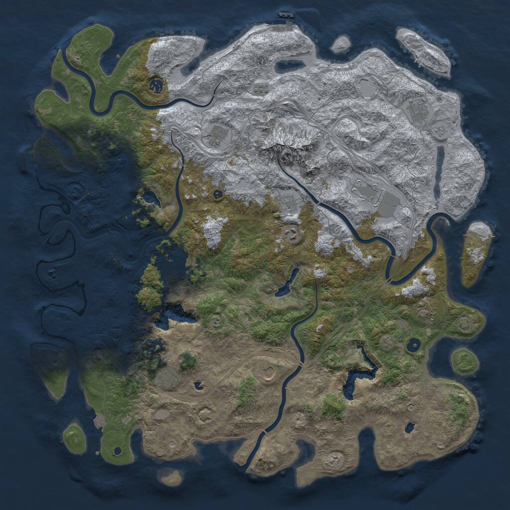 Rust Map: Procedural Map, Size: 5500, Seed: 4735715, 17 Monuments