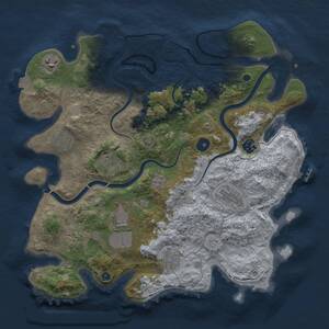 Thumbnail Rust Map: Procedural Map, Size: 3700, Seed: 88863183, 15 Monuments