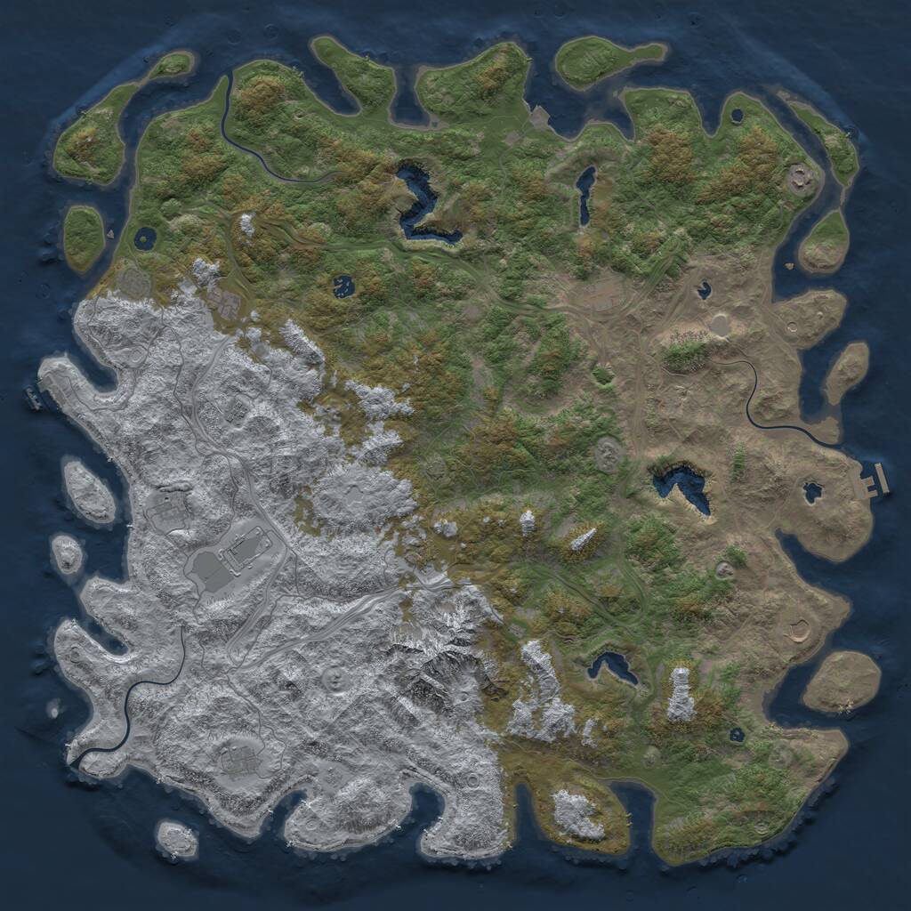 Rust Map: Procedural Map, Size: 6000, Seed: 31094234, 17 Monuments