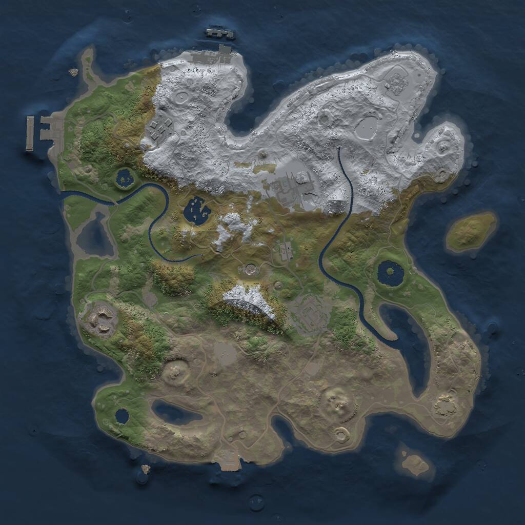 Rust Map: Procedural Map, Size: 3000, Seed: 16961, 11 Monuments