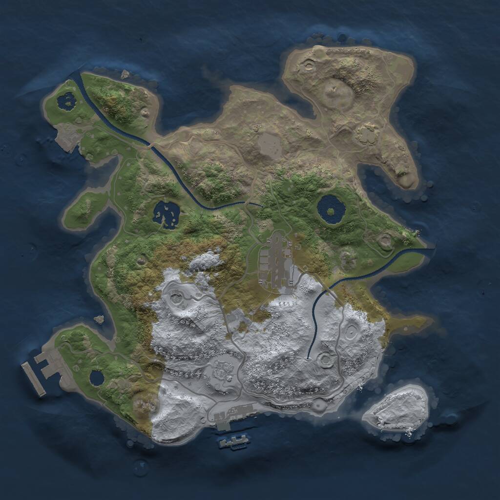 Rust Map: Procedural Map, Size: 2700, Seed: 8061986, 8 Monuments