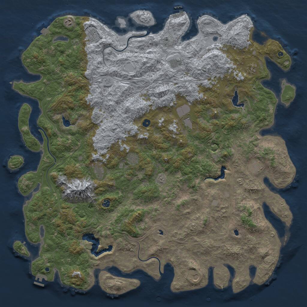 Rust Map: Procedural Map, Size: 6000, Seed: 278456, 17 Monuments