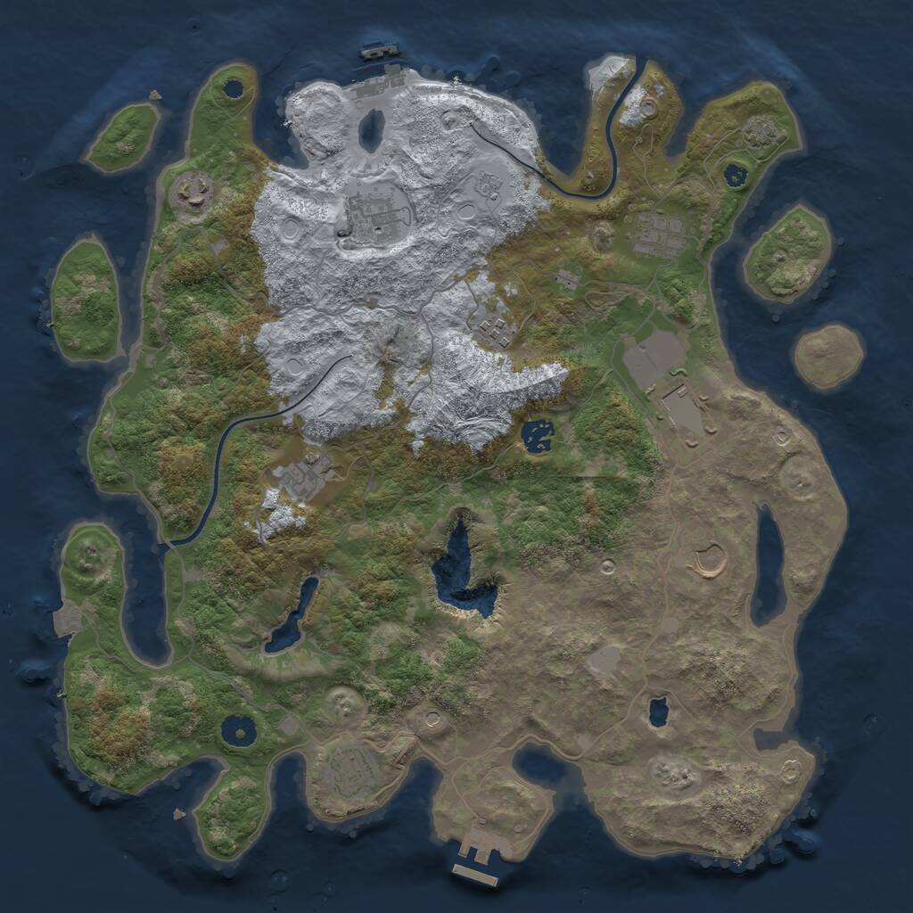 Rust Map: Procedural Map, Size: 4000, Seed: 1365002224, 15 Monuments
