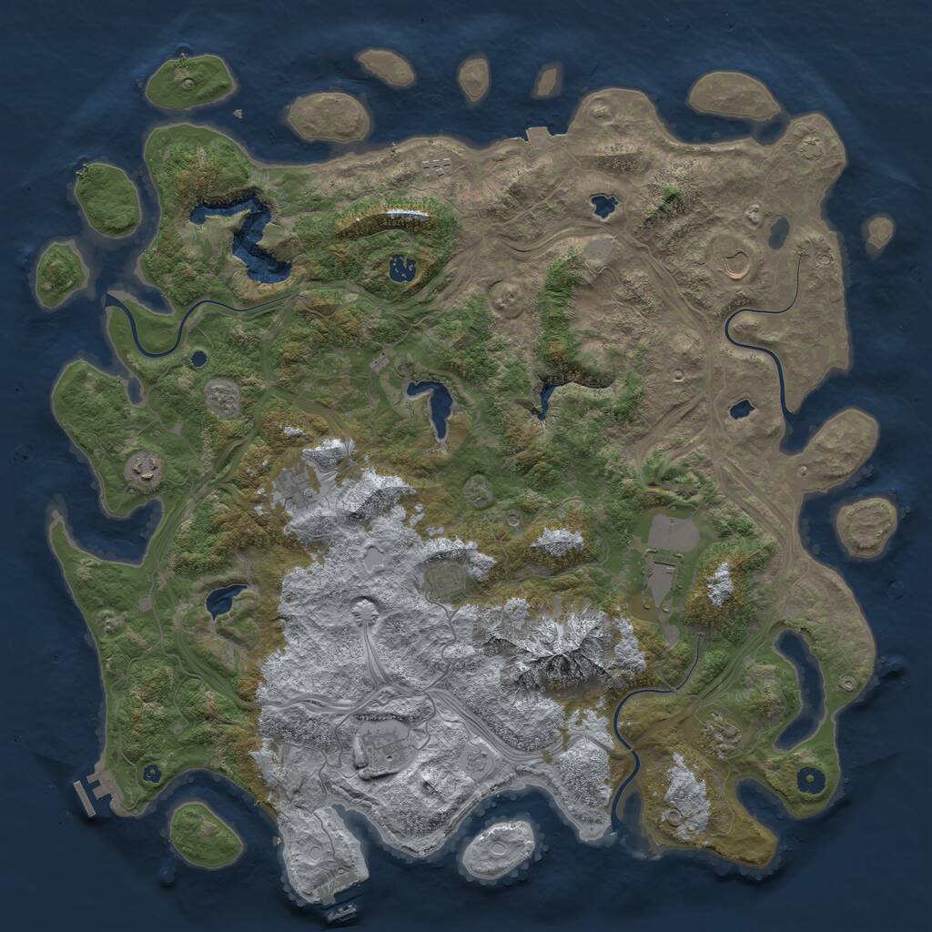 Rust Map: Procedural Map, Size: 5000, Seed: 93911467, 15 Monuments