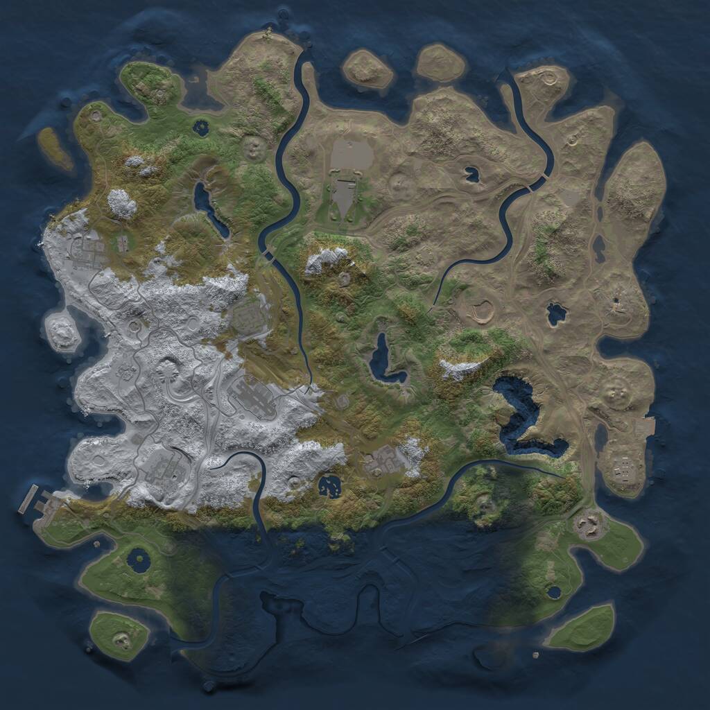 Rust Map: Procedural Map, Size: 4500, Seed: 1872405532, 15 Monuments