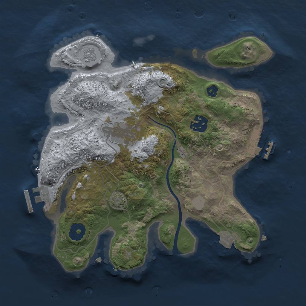 Rust Map: Procedural Map, Size: 2680, Seed: 802322889, 7 Monuments