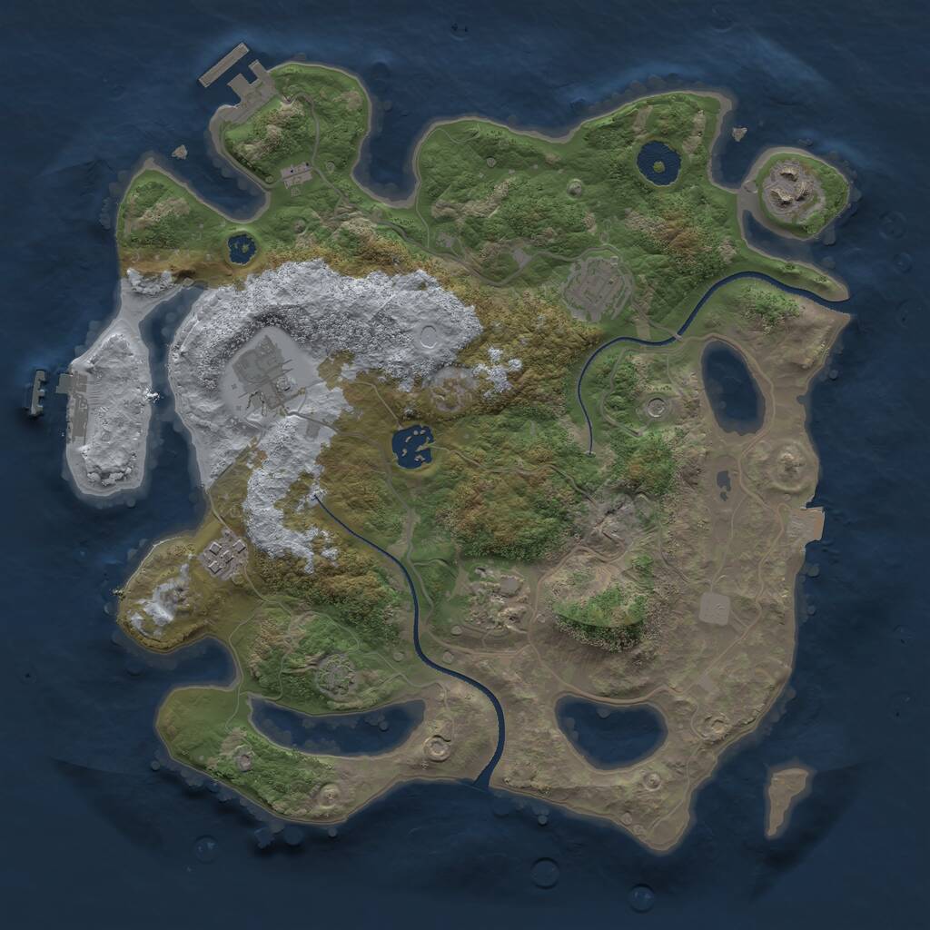 Rust Map: Procedural Map, Size: 3250, Seed: 1337139565, 11 Monuments