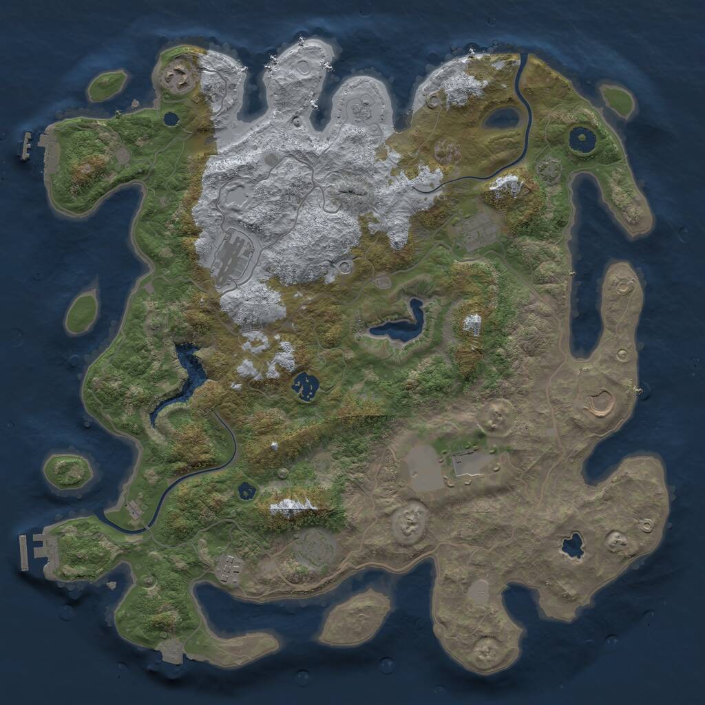 Rust Map: Procedural Map, Size: 4000, Seed: 1024803659, 14 Monuments