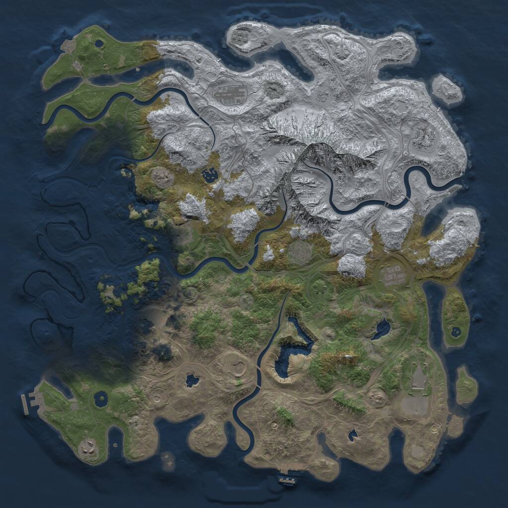 Rust Map: Procedural Map, Size: 5000, Seed: 14258, 17 Monuments