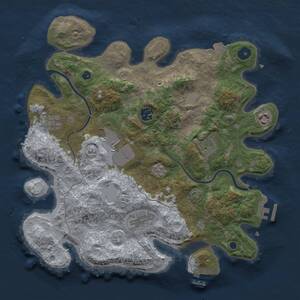 Thumbnail Rust Map: Procedural Map, Size: 3500, Seed: 1660116213, 13 Monuments