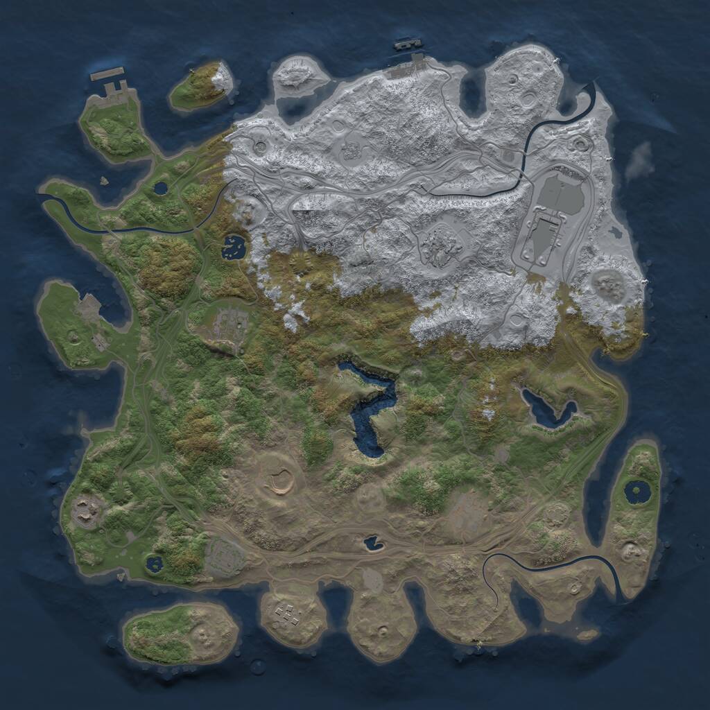 Rust Map: Procedural Map, Size: 4250, Seed: 1843072341, 15 Monuments