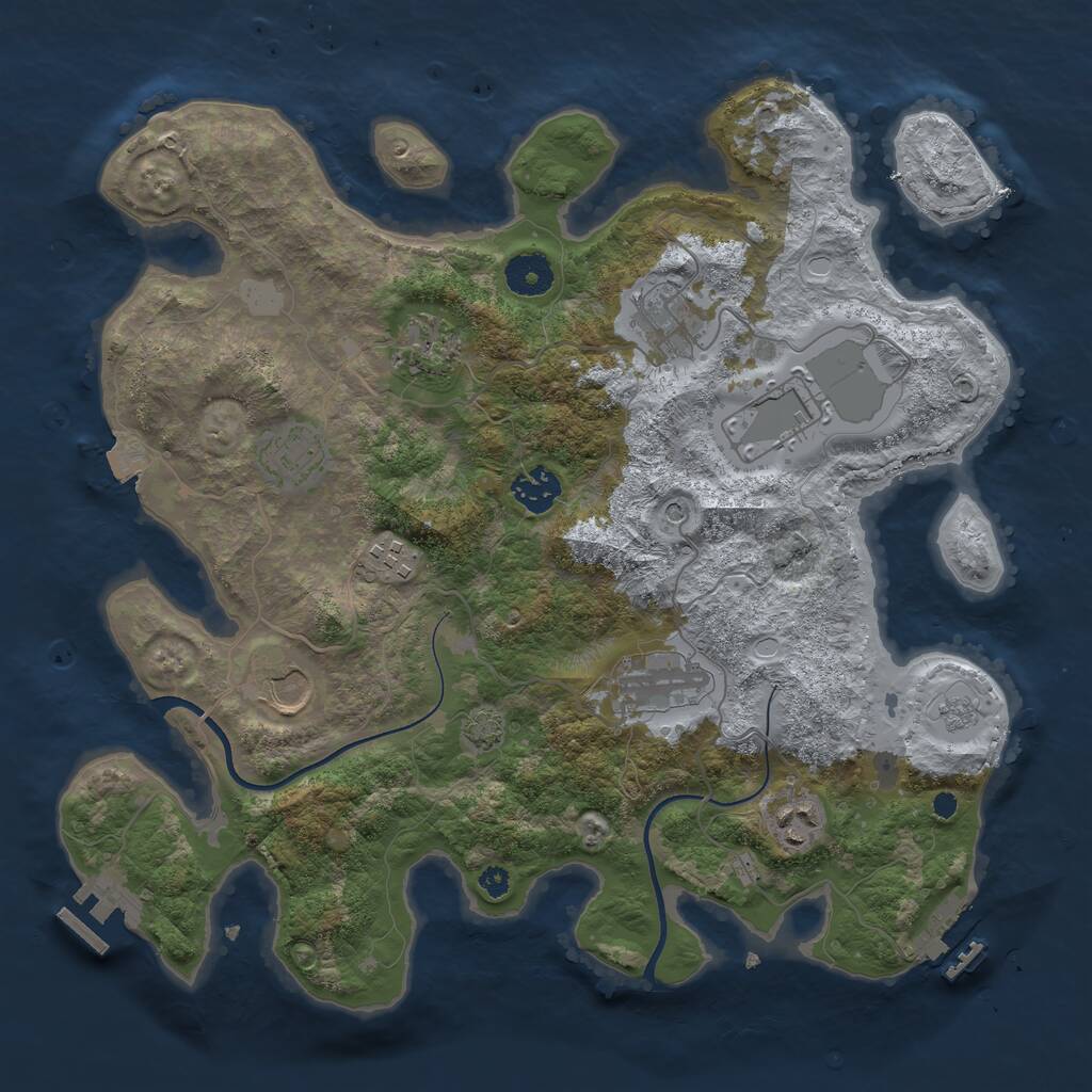 Rust Map: Procedural Map, Size: 3600, Seed: 652148355, 15 Monuments