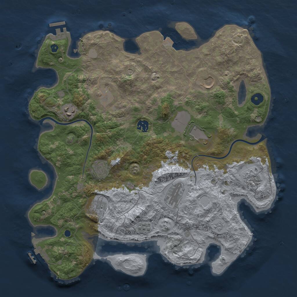 Rust Map: Procedural Map, Size: 3750, Seed: 878894481, 16 Monuments