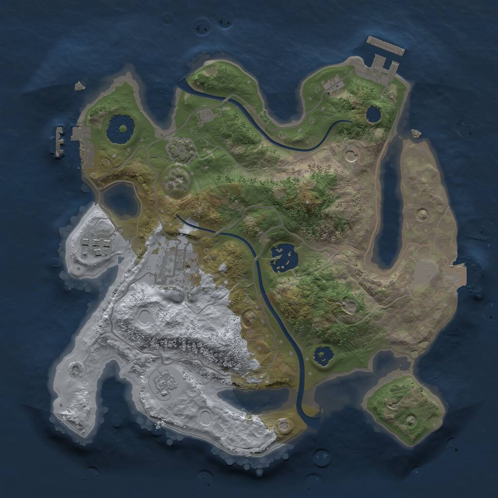 Rust Map: Procedural Map, Size: 2600, Seed: 49000, 9 Monuments