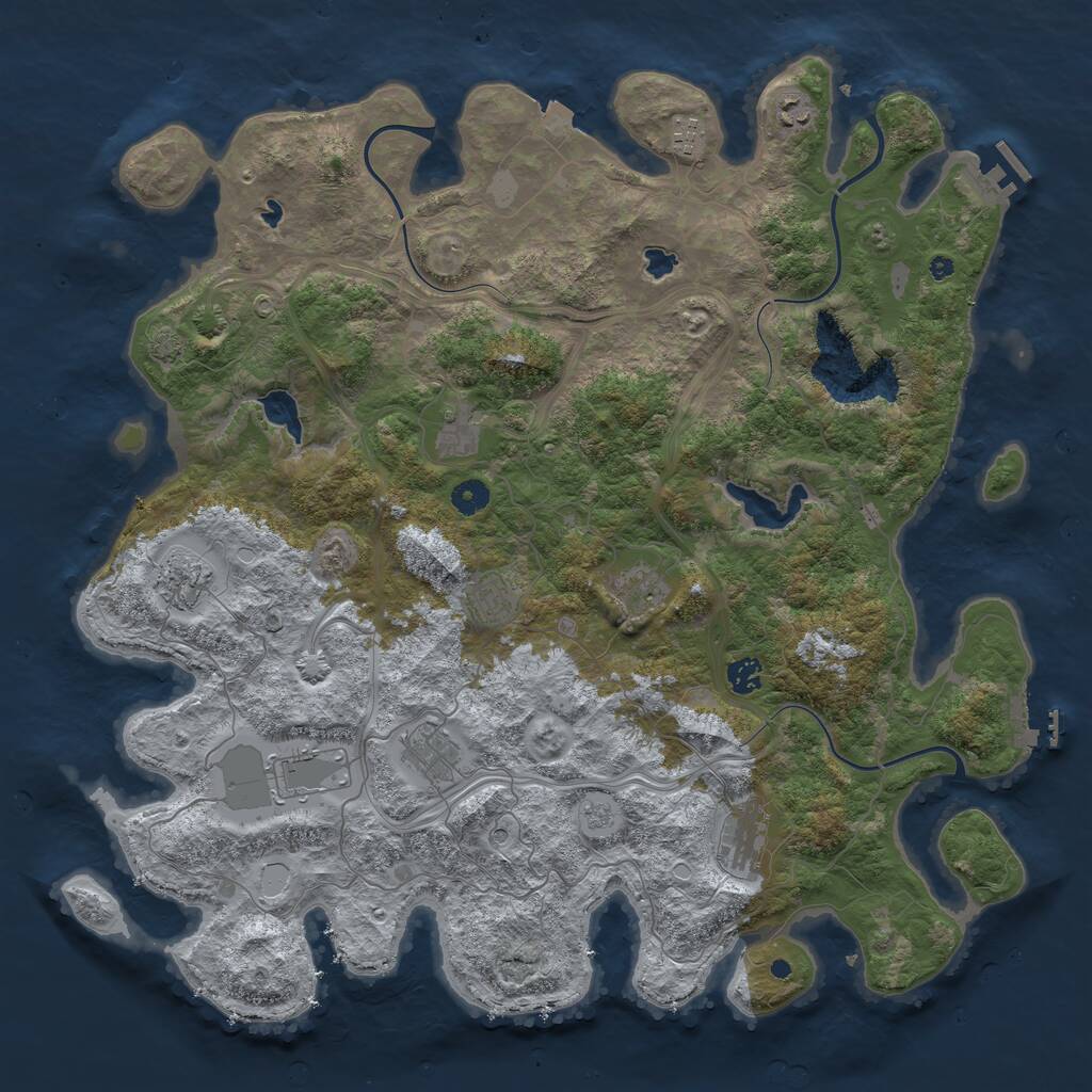 Rust Map: Procedural Map, Size: 4550, Seed: 69581264, 16 Monuments