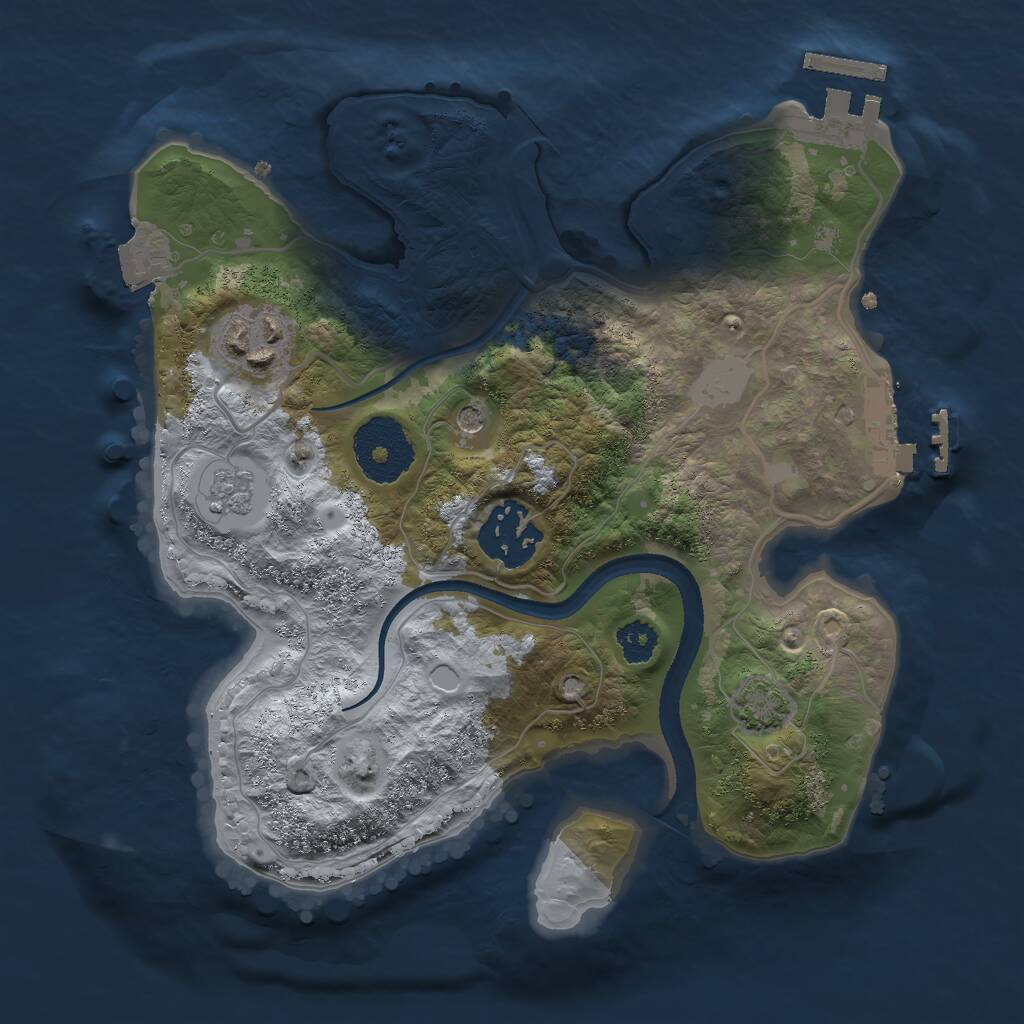 Rust Map: Procedural Map, Size: 2500, Seed: 451312423, 8 Monuments