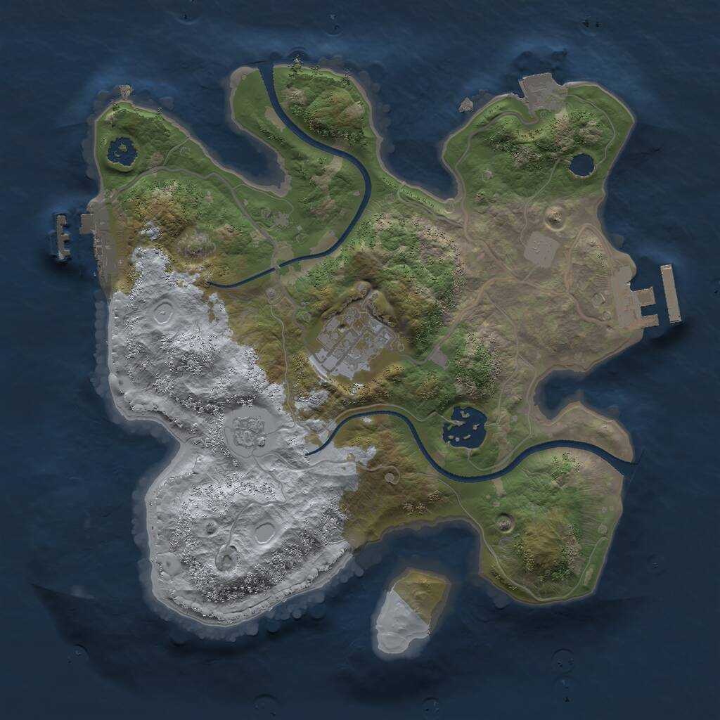 Rust Map: Procedural Map, Size: 2500, Seed: 451312423, 6 Monuments