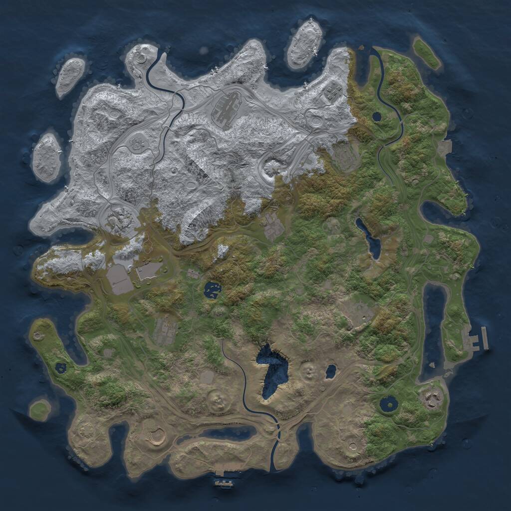Rust Map: Procedural Map, Size: 4444, Seed: 15555, 17 Monuments