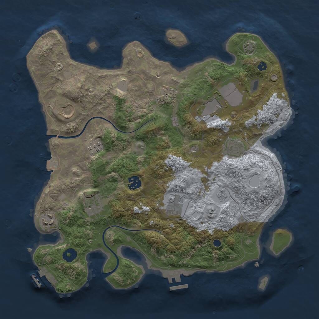 Rust Map: Procedural Map, Size: 3500, Seed: 459599272, 15 Monuments