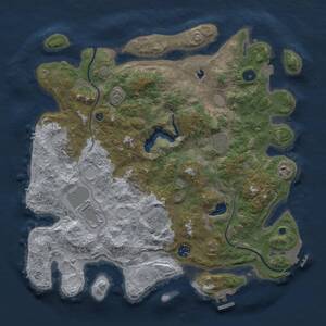Thumbnail Rust Map: Procedural Map, Size: 4000, Seed: 1066949590, 12 Monuments