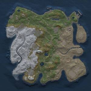 Thumbnail Rust Map: Procedural Map, Size: 3500, Seed: 1744654771, 16 Monuments