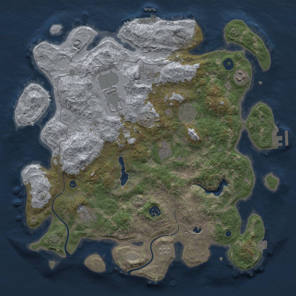 Rust Map: Procedural Map, Size: 4000, Seed: 44871384, 14 Monuments