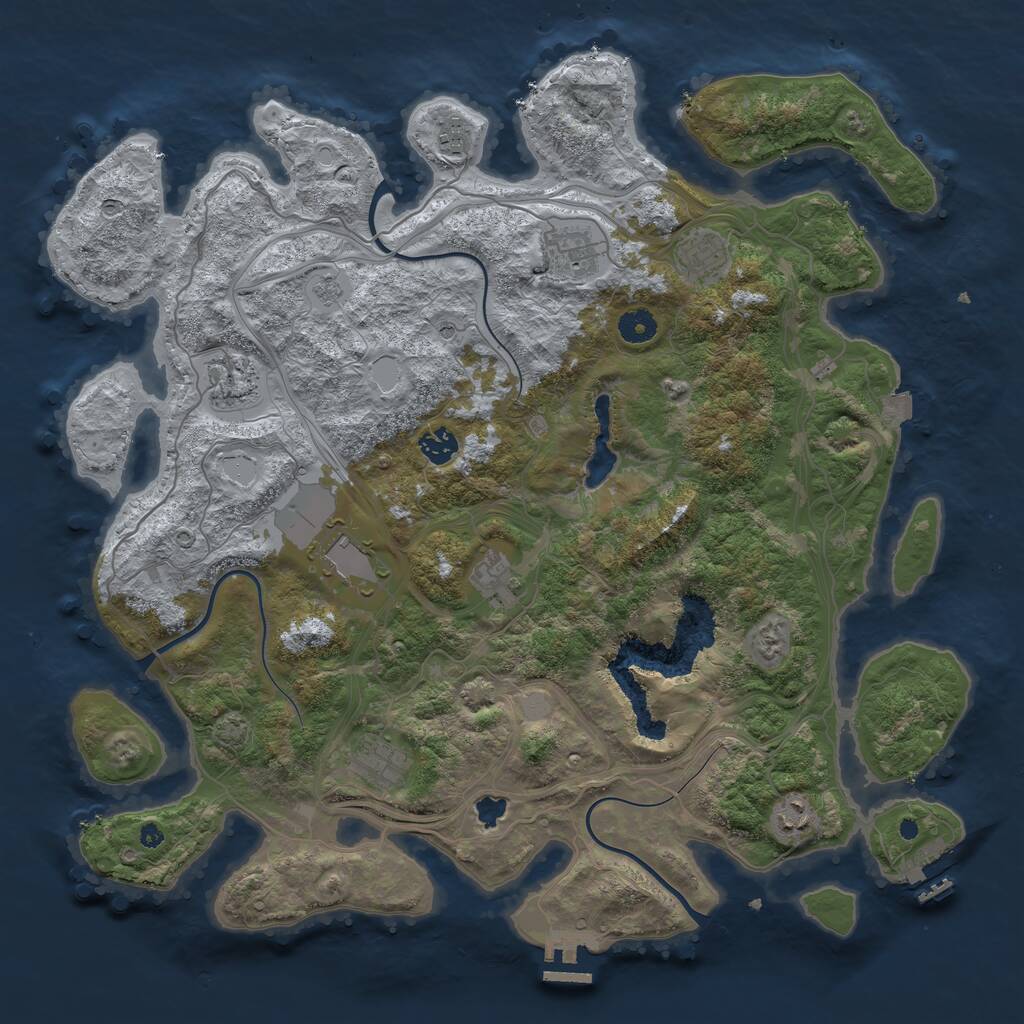 Rust Map: Procedural Map, Size: 4250, Seed: 3614, 15 Monuments