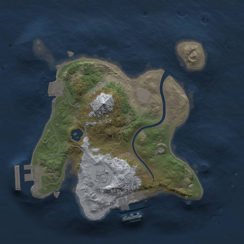 Rust Map: Procedural Map, Size: 2000, Seed: 13031985, 4 Monuments