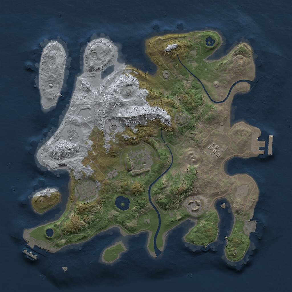 Rust Map: Procedural Map, Size: 3000, Seed: 340176139, 10 Monuments