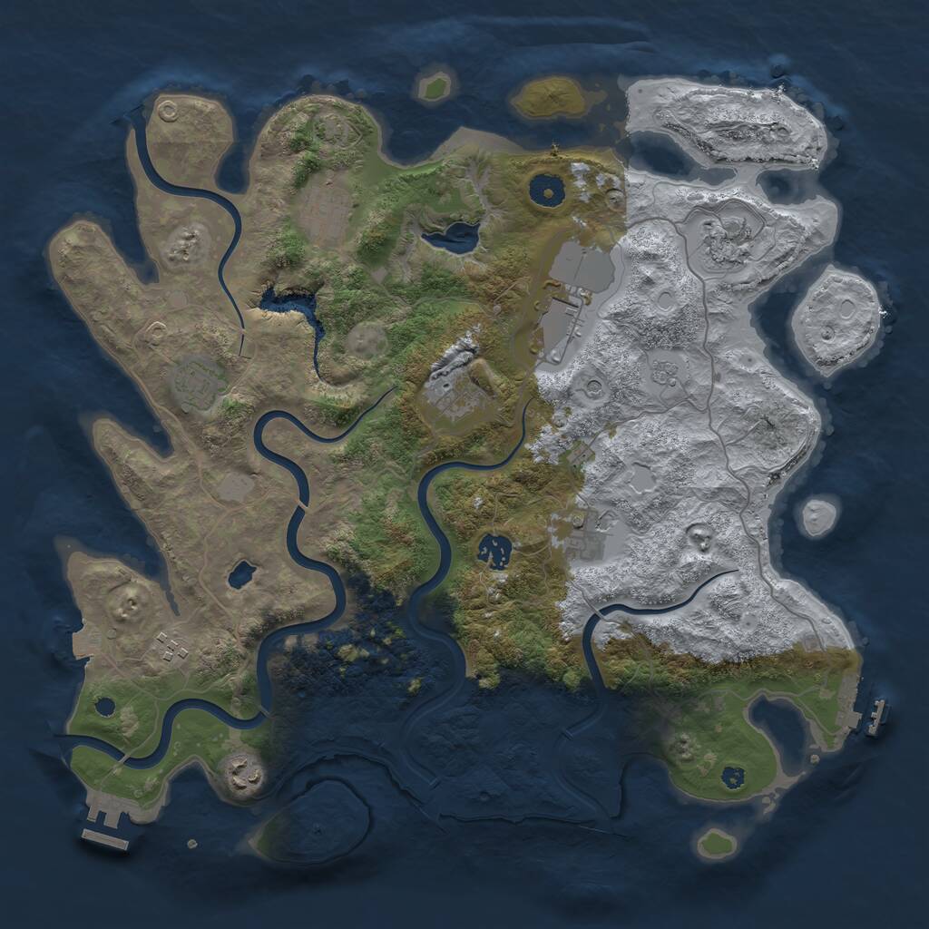 Rust Map: Procedural Map, Size: 4000, Seed: 1096986411, 15 Monuments