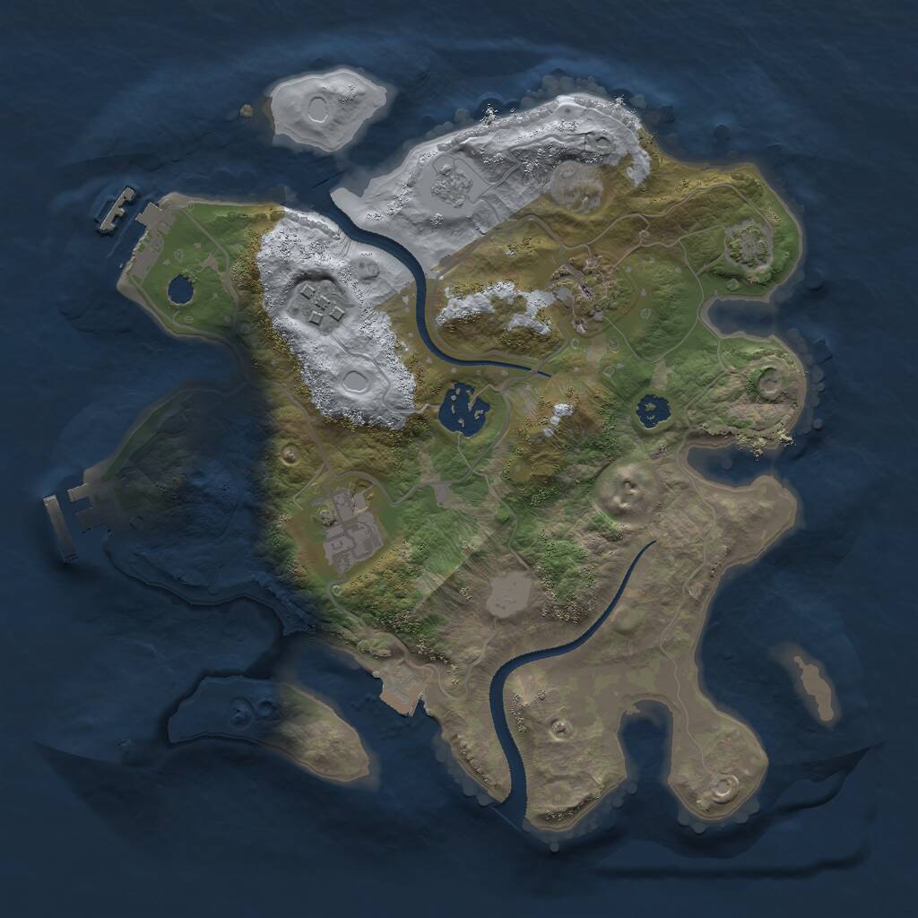 Rust Map: Procedural Map, Size: 2800, Seed: 923320916, 9 Monuments