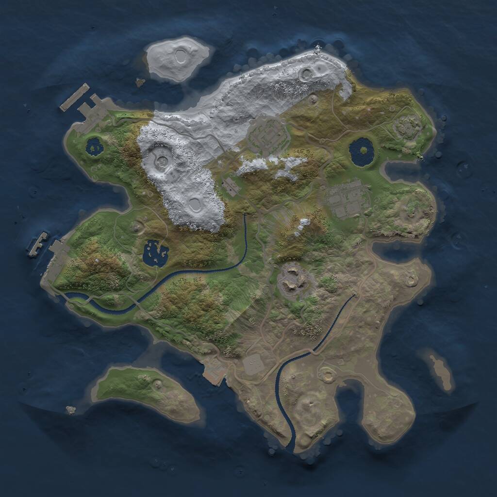 Rust Map: Procedural Map, Size: 2800, Seed: 923320916, 9 Monuments