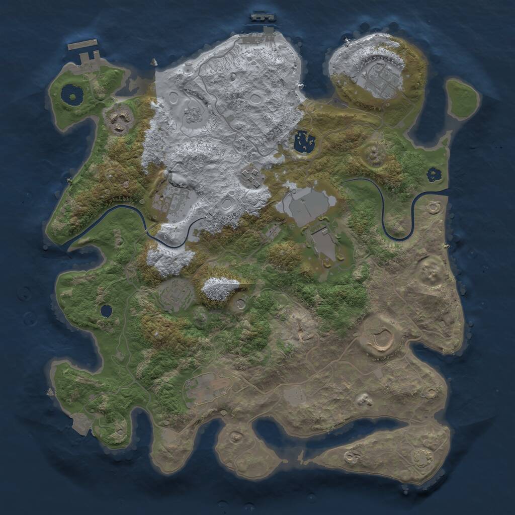 Rust Map: Procedural Map, Size: 3500, Seed: 1716782422, 15 Monuments
