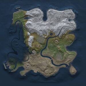 Thumbnail Rust Map: Procedural Map, Size: 3000, Seed: 1719128505, 11 Monuments